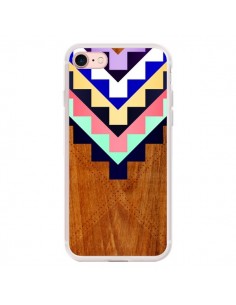 Coque iPhone 7/8 et SE 2020 Wooden Tribal Bois Azteque...