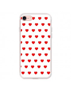 Coque iPhone 7/8 et SE 2020 Coeurs Rouges Fond Blanc -...