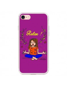 Coque iPhone 7/8 et SE 2020 Fille Relax Zen Yoga -...