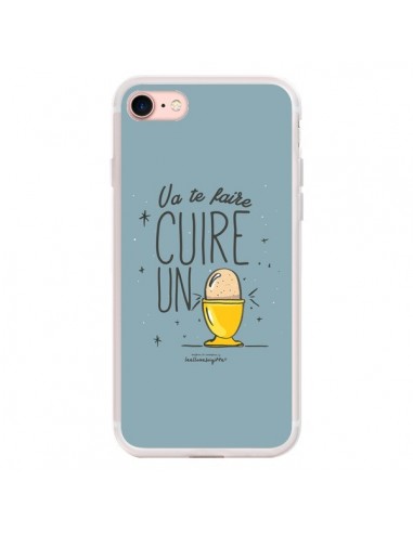 Coque iPhone 7/8 et SE 2020 Va te faire cuir un oeuf gris - Leellouebrigitte