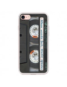 Coque iPhone 7/8 et SE 2020 Cassette Words K7 -...