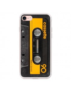 Coque iPhone 7/8 et SE 2020 Yellow Cassette K7 -...