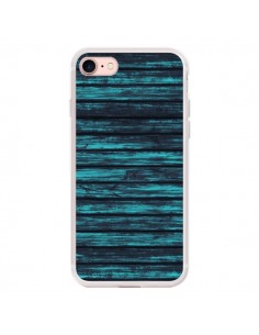 Coque iPhone 7/8 et SE 2020 Blue Moon Wood Bois -...