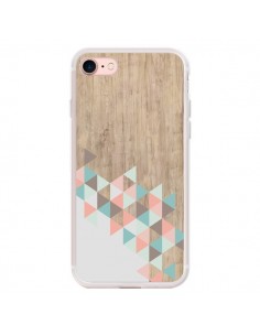 Coque iPhone 7/8 et SE 2020 Wood Bois Azteque Triangles...