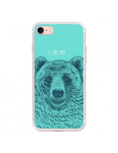 Coque iPhone 7/8 et SE 2020 Bear Ours I like You - Rachel Caldwell