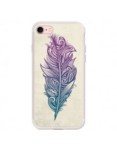 Coque iPhone 7/8 et SE 2020 Feather Plume Arc En Ciel -...
