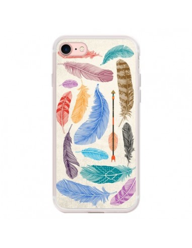 Coque iPhone 7/8 et SE 2020 Feather Plumes Multicolores - Rachel Caldwell