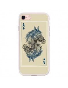 Coque iPhone 7/8 et SE 2020 Cheval Carte Jeu Horse As -...
