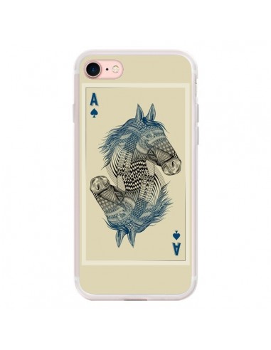 Coque iPhone 7/8 et SE 2020 Cheval Carte Jeu Horse As - Rachel Caldwell