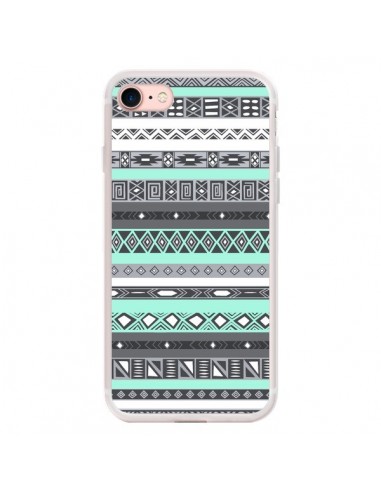 Coque iPhone 7/8 et SE 2020 Azteque Aztec Bleu Pastel - Rex Lambo