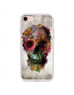 Coque iPhone 7/8 et SE 2020 Skull Flower Tête de Mort -...