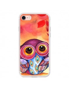 Coque iPhone 7/8 et SE 2020 Chouette Feuilles Automne -...