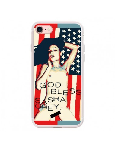 Coque iPhone 7/8 et SE 2020 God Bless Sasha Grey Actrice USA - Bertrand Carriere