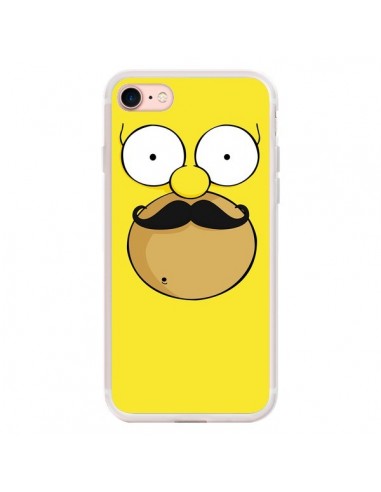 Coque iPhone 7/8 et SE 2020 Homer Movember Moustache Simpsons - Bertrand Carriere