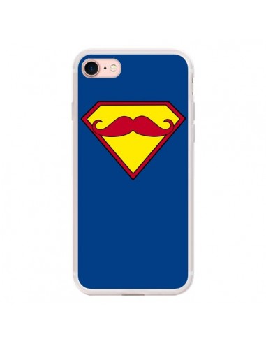Coque iPhone 7/8 et SE 2020 Super Moustache Movember Superman - Bertrand Carriere