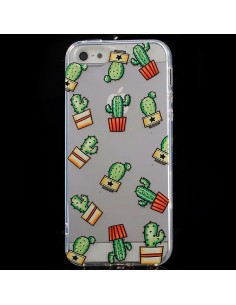 Coque iPhone 5/5S et SE Cactus Multiple Transparente en...