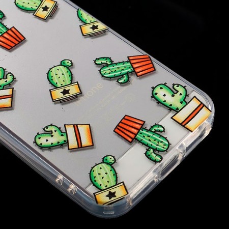 Coque iPhone 5/5S et SE Cactus Multiple Transparente en silicone semi-rigide TPU
