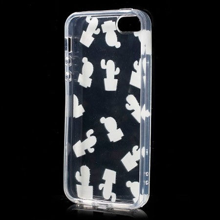Coque iPhone 5/5S et SE Cactus Multiple Transparente en silicone semi-rigide TPU