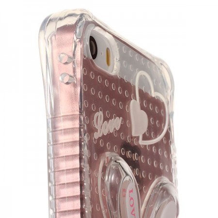 Coque iPhone 5/5S et SE Lapin en Relief avec Paillettes Transparente en silicone semi-rigide TPU
