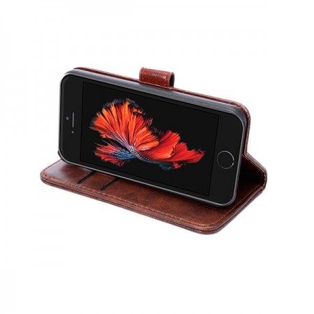 Etui Portefeuille Simili Cuir Luxe pour iPhone 5/5S et SE