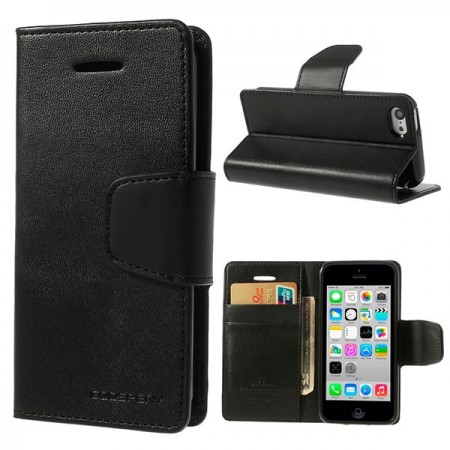Etui Portefeuille Simili Cuir Luxe pour iPhone 5C