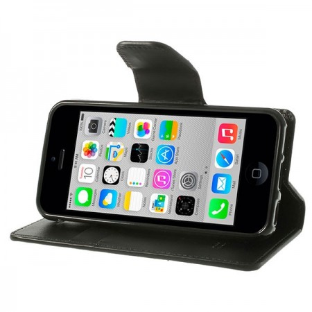 Etui Portefeuille Simili Cuir Luxe pour iPhone 5C