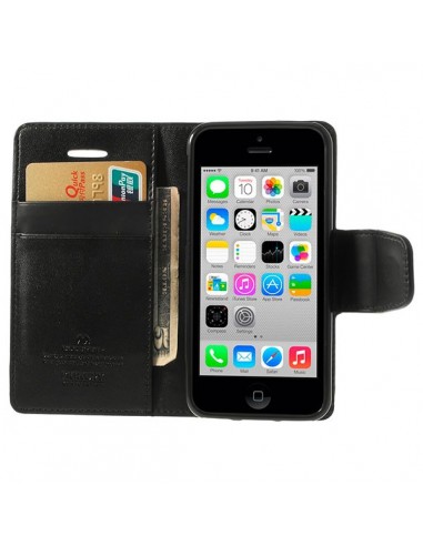 Etui Portefeuille Simili Cuir Luxe pour iPhone 5C