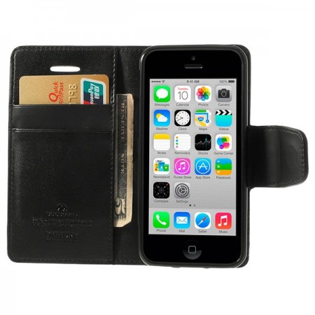 Etui Portefeuille Simili Cuir Luxe pour iPhone 5C