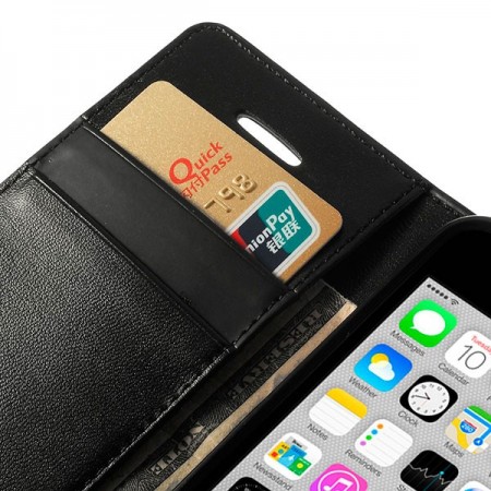 Etui Portefeuille Simili Cuir Luxe pour iPhone 5C