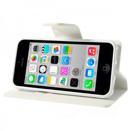 Etui Portefeuille Simili Cuir Luxe pour iPhone 5C