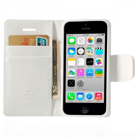 Etui Portefeuille Simili Cuir Luxe pour iPhone 5C