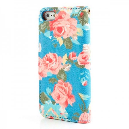 Etui Portefeuille en Jean à Fleurs pour iPhone 5/5S et SE Etui Portefeuille en Jean à Fleurs pour iPhone 5/5S et SE