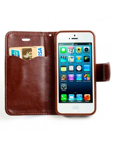 Etui Portefeuille en Jean à Fleurs pour iPhone 5/5S et SE