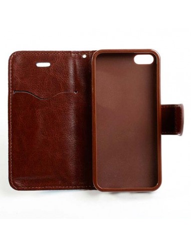 Etui Portefeuille en Jean à Fleurs pour iPhone 5/5S et SE