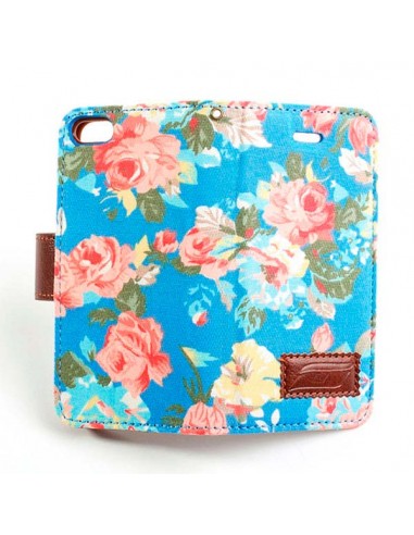 Etui Portefeuille en Jean à Fleurs pour iPhone 5/5S et SE