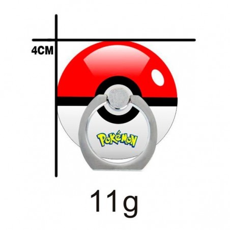 Bague Support à Anneau Rotatif Pokeball en Forme de Bague pour Téléphone Adhésif