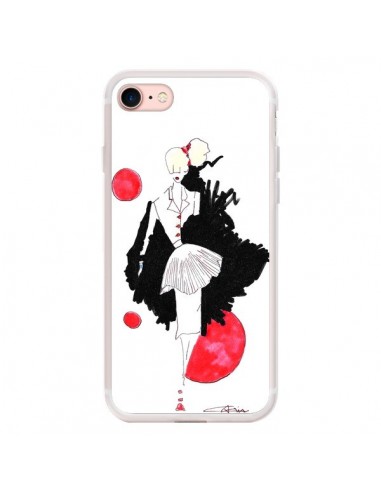 Coque iPhone 7/8 et SE 2020 Demoiselle Femme Fashion Mode Rouge - Cécile