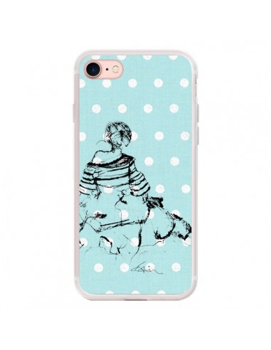 Coque iPhone 7/8 et SE 2020 Croquis Pois Femme Fashion Mode - Cécile