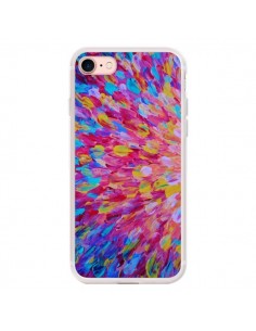 Coque iPhone 7/8 et SE 2020 Fleurs Bleues Roses Splash -...
