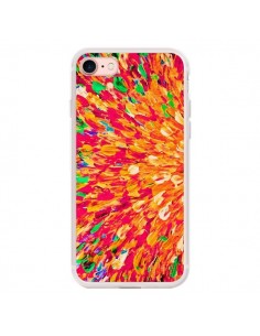 Coque iPhone 7/8 et SE 2020 Fleurs Oranges Neon Splash -...