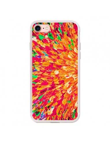 Coque iPhone 7/8 et SE 2020 Fleurs Oranges Neon Splash - Ebi Emporium