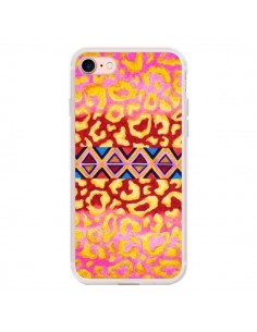 Coque iPhone 7/8 et SE 2020 Tribal Leopard Rose - Ebi...