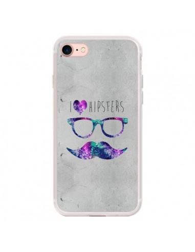 Coque iPhone 7/8 et SE 2020 I Love Hipsters - Eleaxart