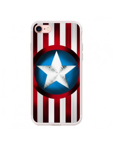 Coque iPhone 7/8 et SE 2020 Captain America Great Defender - Eleaxart