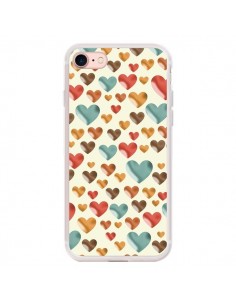 Coque iPhone 7/8 et SE 2020 Coeurs Colorés - Eleaxart