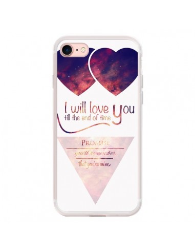 Coque iPhone 7/8 et SE 2020 I will love you until the end Coeurs - Eleaxart
