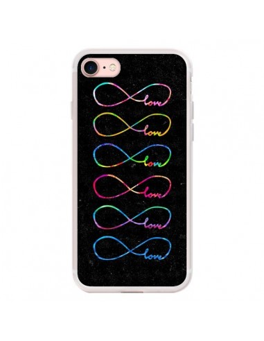 Coque iPhone 7/8 et SE 2020 Love Forever Infini Noir - Eleaxart