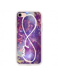 Coque iPhone 7/8 et SE 2020 Love Forever Infini Galaxy -...