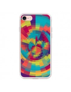 Coque iPhone 7/8 et SE 2020 Spirale de Couleurs Rouge...