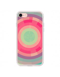 Coque iPhone 7/8 et SE 2020 Spirale de Couleurs Rose Vert...